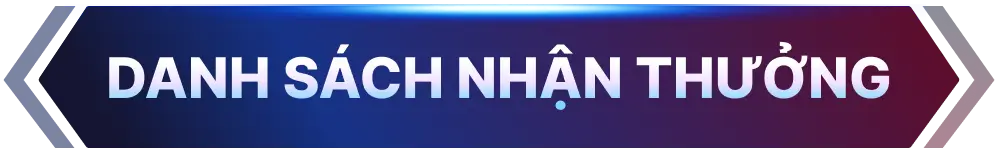 danh sách nhận thưởng